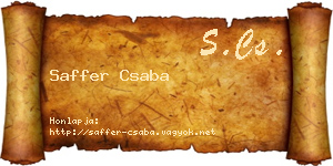 Saffer Csaba névjegykártya